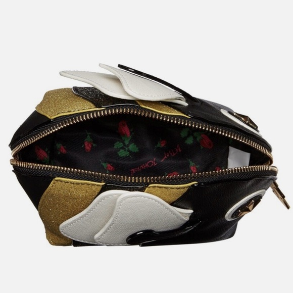 Betsey Johnson Kitsch Sting Me Bumble Bee Clutch Wristlet Bag Women's Black Gold - Picture 2 of 16